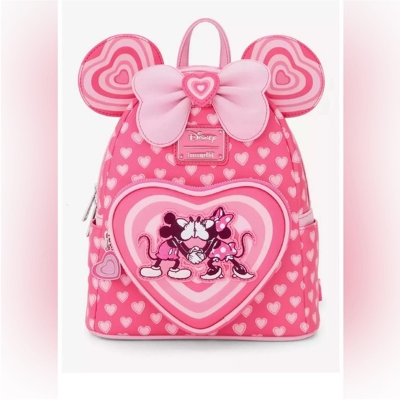 Loungefly NWT Disney Mickey & Minnie
Mouse Heart Ears Set w /wallet - Picture 2 of 9